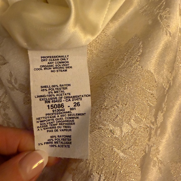 NWOT* Scott McClintock Ivory and Gold Formal Gown Wedding Gala Debut NEW Size 10 - Picture 7 of 10